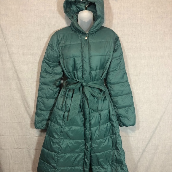 Cole Haan Green Long Winter Puffer Coat